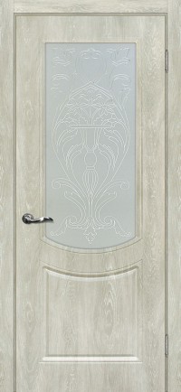 Дверь Мариам Сиена-3 Дуб седой Контурный полимер серебро