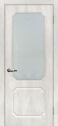Дверь Мариам Сиена-4 Дуб жемчужный Контурный полимер серебро