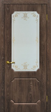 Дверь Мариам Сиена-4 Дуб корица Контурный полимер золото