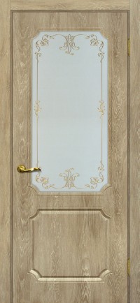 Дверь Мариам Сиена-4 Дуб песочный Контурный полимер золото