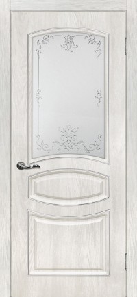 Дверь Мариам Сиена-5 Дуб жемчужный Контурный полимер серебро