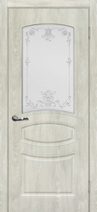 Дверь Мариам Сиена-5 Дуб седой Контурный полимер серебро