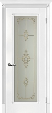 Дверь Мариам Флоренция-1 Белый Контурный полимер золото