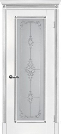 Дверь Мариам Флоренция-1 Белый Патина Серебро Контурный полимер серебро