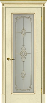 Дверь Мариам Флоренция-1 Ваниль патина золото Контурный полимер золото