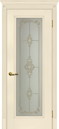 Дверь Мариам Флоренция-1 Магнолия Контурный полимер золото