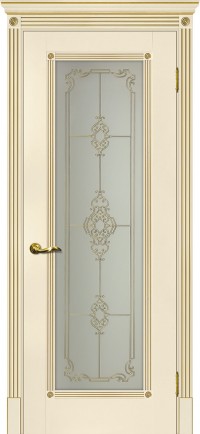Дверь Мариам Флоренция-1 Магнолия патина золото Контурный полимер золото