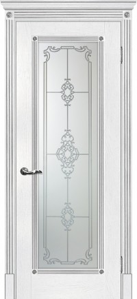 Дверь Мариам Флоренция-1 Пломбир патина серебро Контурный полимер серебро
