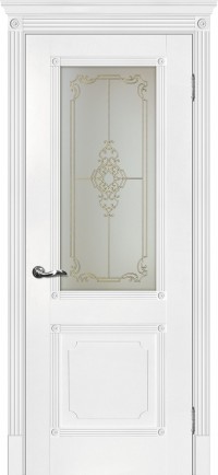 Дверь Мариам Флоренция-2 Белый Контурный полимер золото