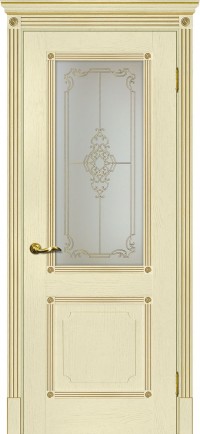 Дверь Мариам Флоренция-2 Ваниль патина золото Контурный полимер золото
