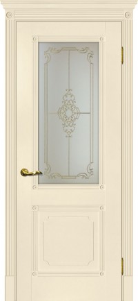 Дверь Мариам Флоренция-2 Магнолия Контурный полимер золото