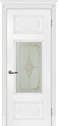 Дверь Мариам Флоренция-3 Белый Контурный полимер золото