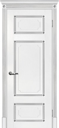 Дверь Мариам Флоренция-3 Белый Патина Серебро Глухая