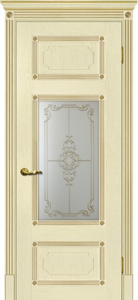 Дверь Мариам Флоренция-3 Ваниль Контурный полимер золото