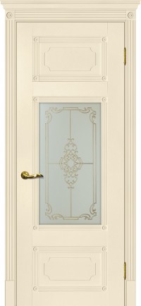 Дверь Мариам Флоренция-3 Магнолия Контурный полимер золото