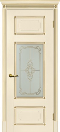 Дверь Мариам Флоренция-3 Магнолия патина золото Контурный полимер золото