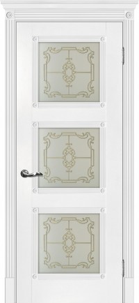 Дверь Мариам Флоренция-4 Белый Контурный полимер золото