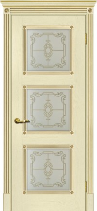Дверь Мариам Флоренция-4 Ваниль патина золото Контурный полимер золото