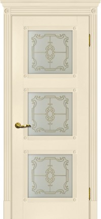 Дверь Мариам Флоренция-4 Магнолия Контурный полимер золото