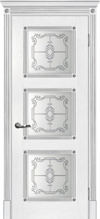Дверь Мариам Флоренция-4 Пломбир патина серебро Контурный полимер серебро