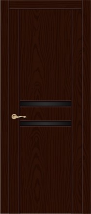 Дверь СитиДорс Турин-2 Ясень шоколад Черный триплекс